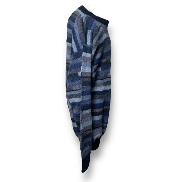 Peru Unlimited L Alpaca Wool Sweater Blue Multicolor Pullover Crew Neck NWT - Picture 2 of 8